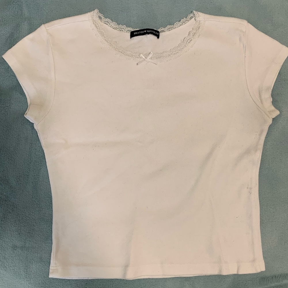 Brandy Melville White Lace Top